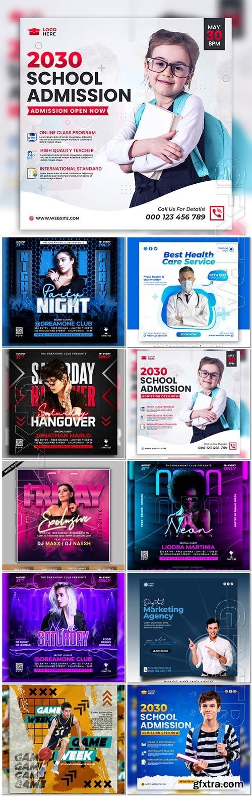 Flyer social media post, template banner psd set vol 26