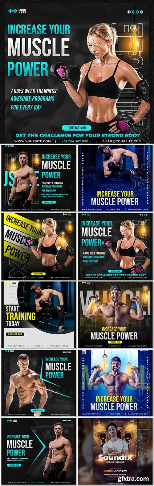 Sport social media promotion psd flyer template vol 13