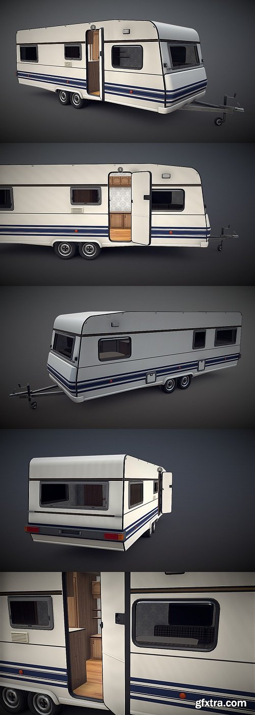 PBR Camper Trailer 3D Model