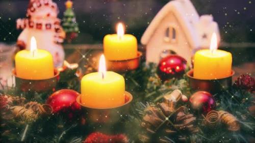 Videohive - Candles Christmas or New Year Background - 42551460 - 42551460