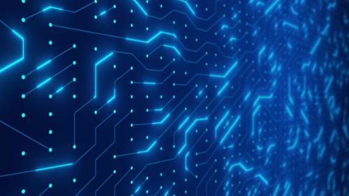 Videohive - Abstract electronic blue circuit board background. Artificial intelligence. - 42593430 - 42593430