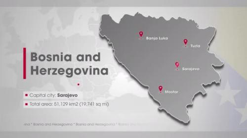 Videohive - Bosnia And Herzegovina Map With The Most Important Cities - 42594482 - 42594482