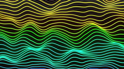 Videohive - multicolor trendy geometric line wave animated. Futuristic colorful wireframe wave. Vd 124 - 42646366 - 42646366