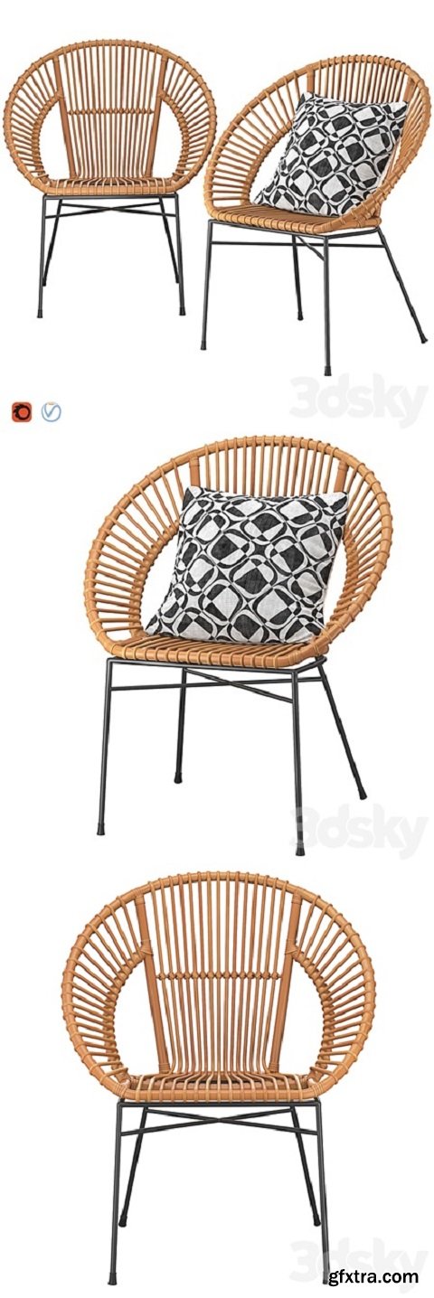 Rattan Accent Chair Natural Sarita