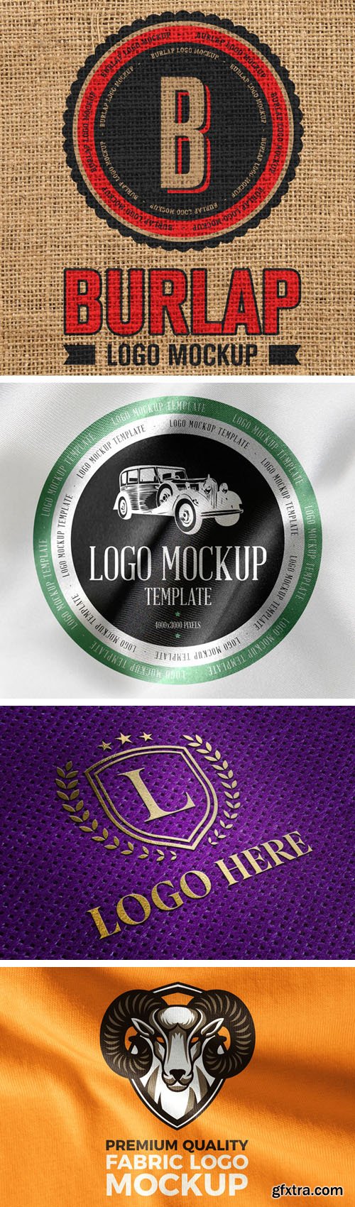 8 Realistic 3D Premium Quality Logos PSD Mockups Templates