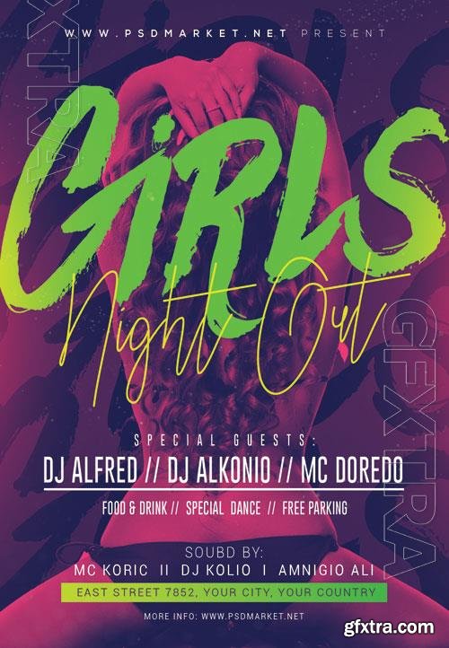 GIRLS NIGHT OUT FLYER PSD