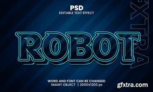 PSD robot 3d editable photoshop text effect style with background