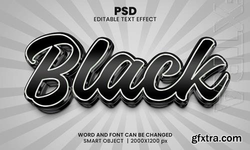 PSD black 3d editable photoshop text effect style with background