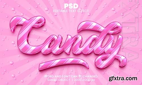 Candy pink color 3d editable photoshop text effect style with background