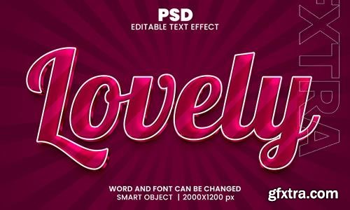 PSD lovely 3d editable photoshop text effect style with background