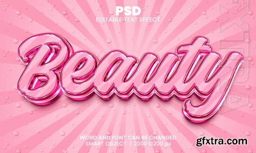 PSD beauty 3d editable photoshop text effect style with background