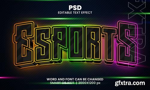 PSD esports gaming logo 3d editable photoshop text effect style with background