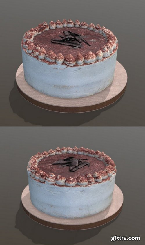    Tiramisu Cake 3D Model 