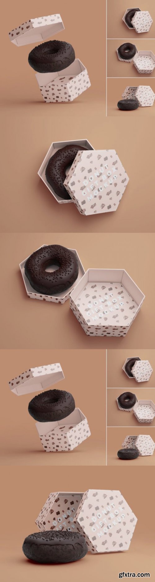  Donut Gift Box Mockup 