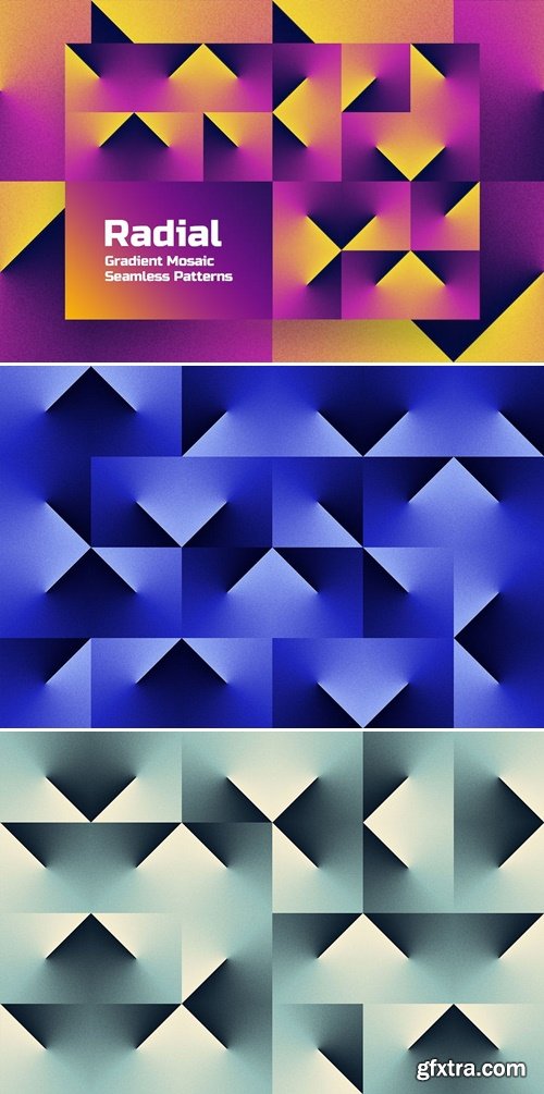 Radial Gradient Geometric Seamless Patterns M67DP5X