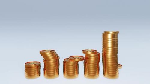 Videohive - Stacks of gold coins. - 42659607 - 42659607