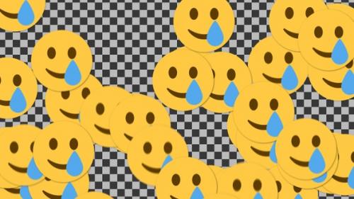 Videohive - Emojii Smiling Face With Tear Transition | UHD | 60fps - 42701932 - 42701932