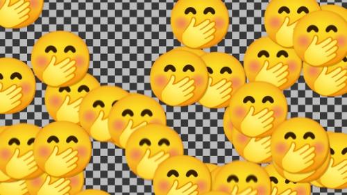 Videohive - Emojii Face With Hand Over Mouth Transition | UHD | 60fps - 42701935 - 42701935