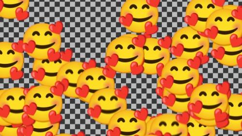 Videohive - Emojii Smiling Face With Hearts Transition | UHD | 60fps - 42701939 - 42701939