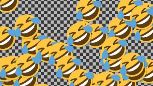 Videohive - Emojii Rolling Laughing Face Transition | UHD | 60fps - 42702667 - 42702667