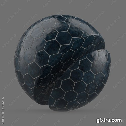 Navy blue honeycomb tile 176328138