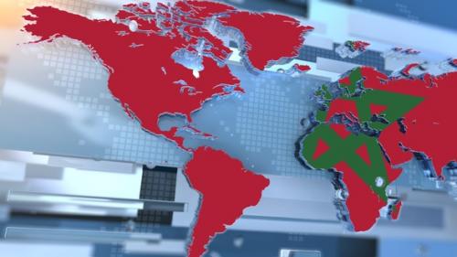 Videohive - Morocco Flag Inside The Shape Of World Map Transition - 42706030 - 42706030