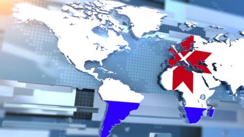 Videohive - Mordovia Flag Inside The Shape Of World Map Transition - 42706031 - 42706031