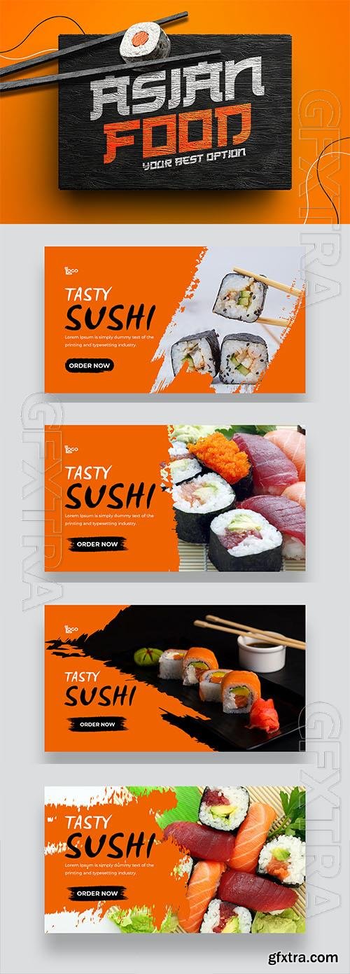 PSD sushi menu  web banner template