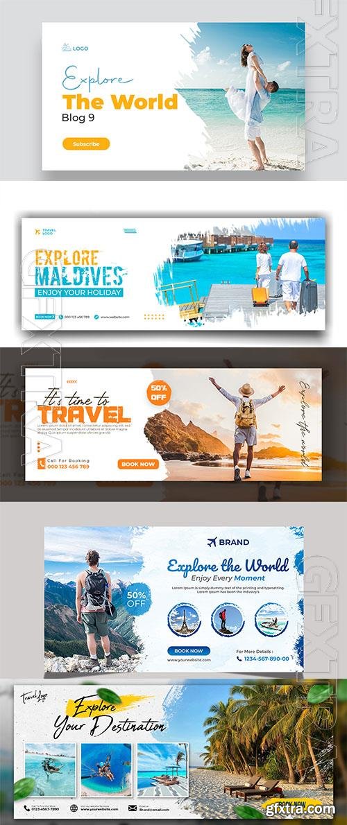 PSD travel flyer design, tourism marketing service