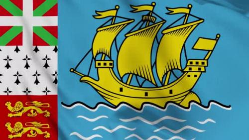 Videohive - Saint Pierreand Miquelon Flag Waving Slowly Looped - 42706881 - 42706881