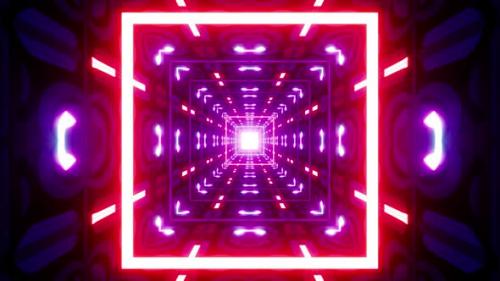 Videohive - Colorful Pattern Light Square Tunnel Background - 42712790 - 42712790