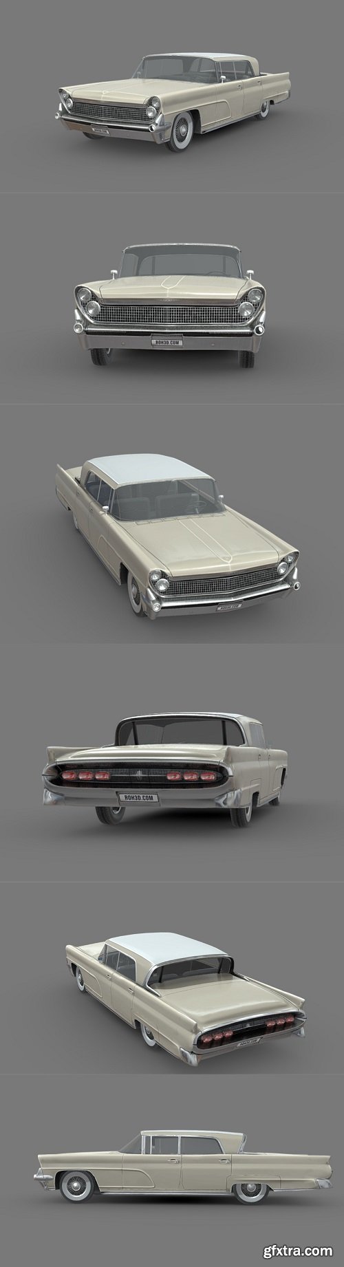 Low Poly Car - Lincoln Continental Mark IV 1959