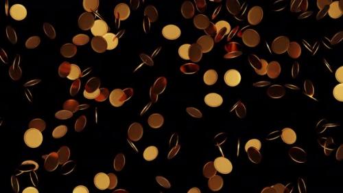 Videohive - Many golden Dollar coins falling down on transparent background. - 42659684 - 42659684