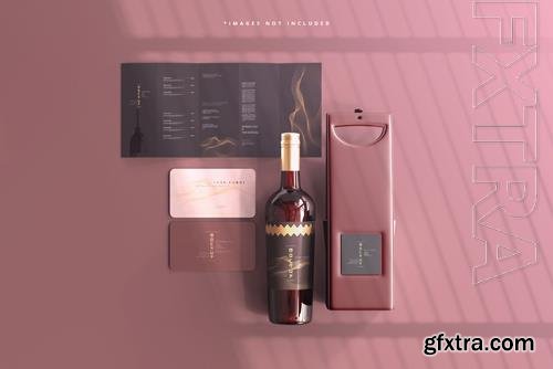 PSD wine branding mockup scene