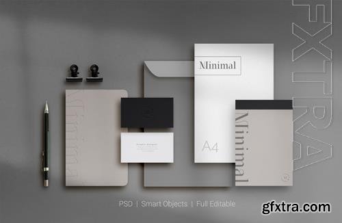 PSD set of corporate stationery branding mockup top view vol 2