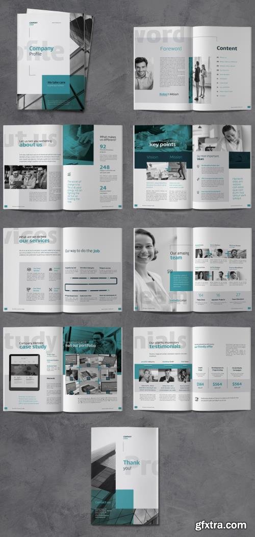 Business Brochure Company Profile with Blue Accents 532852566