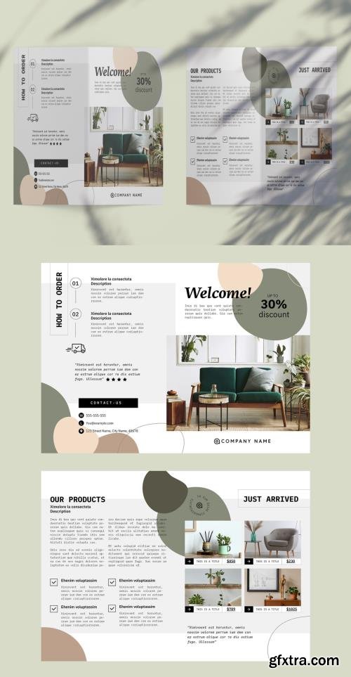 Bi-Fold Organic Brochure Layout 532948597