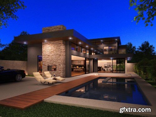 Villa Exterior Model Download by Do Quoc Son