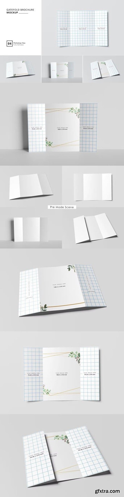 Gate Fold Brochure / Invitation Mockup