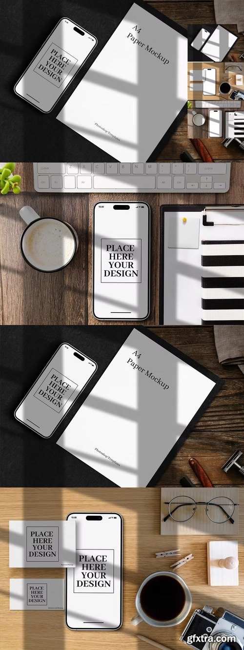 Exclusive iPhone with Stationery Mockup