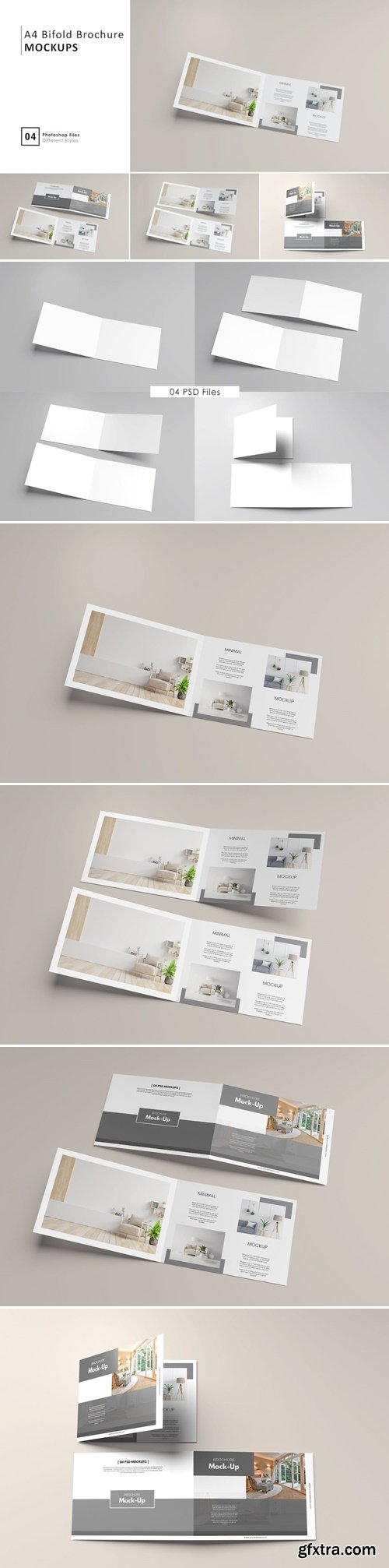 4 Bi Fold Landscape Brochure Mockup T6UYUT2