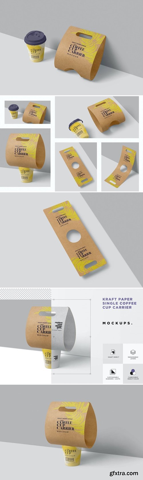 Kraft Single Cup Carrier Mockups LD8VVGU