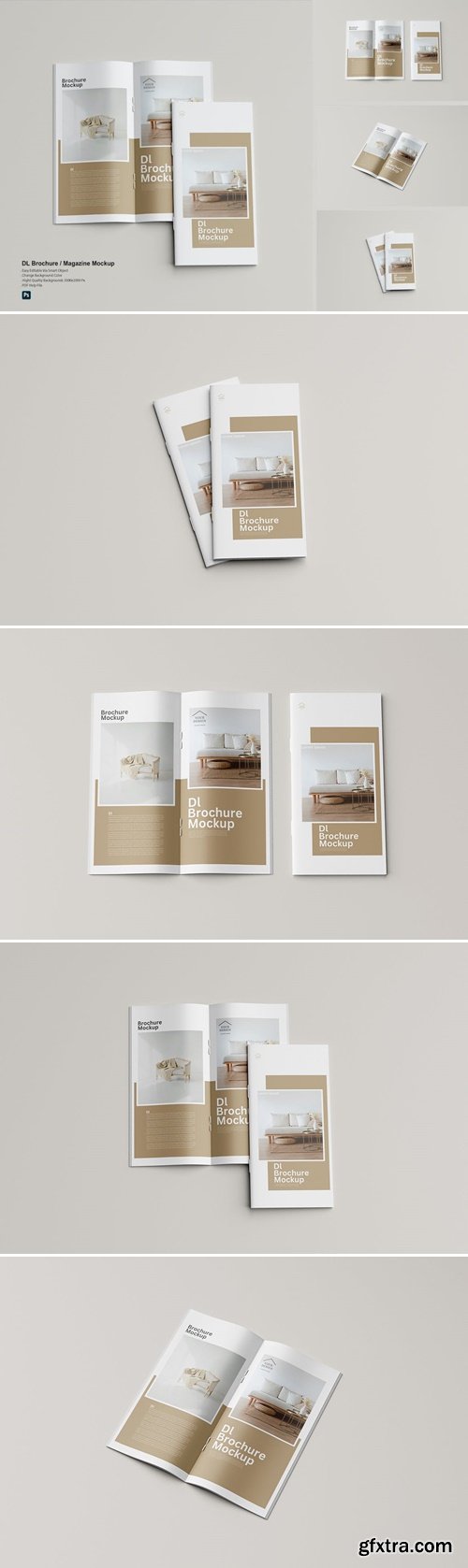 DL Brochure / Magazine Mockup UAU54P6