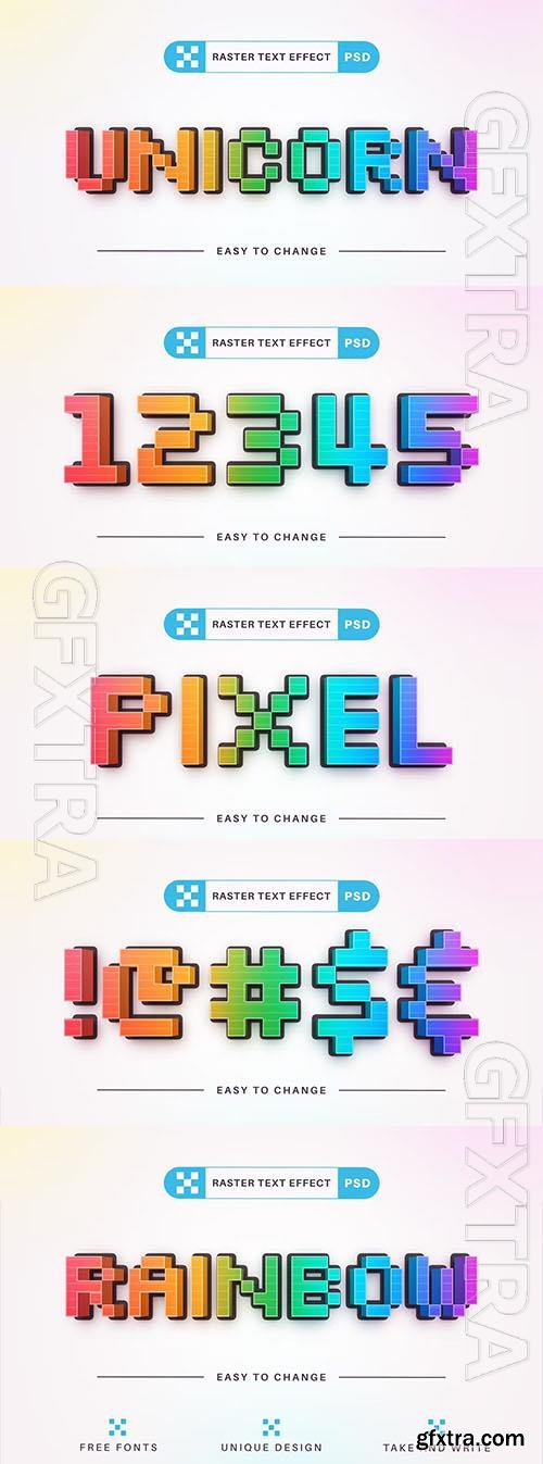 PSD Unicorn - editable text effect, font style