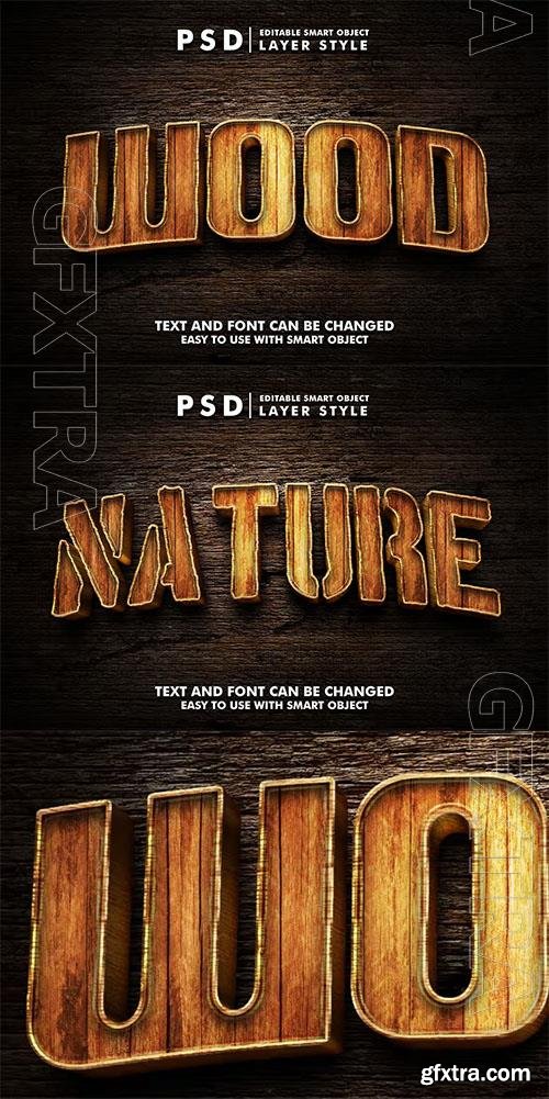 Editable Wooden Text Effect Psd