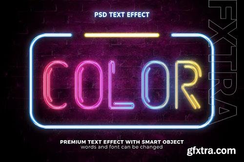 Colorful night neon glow text effect