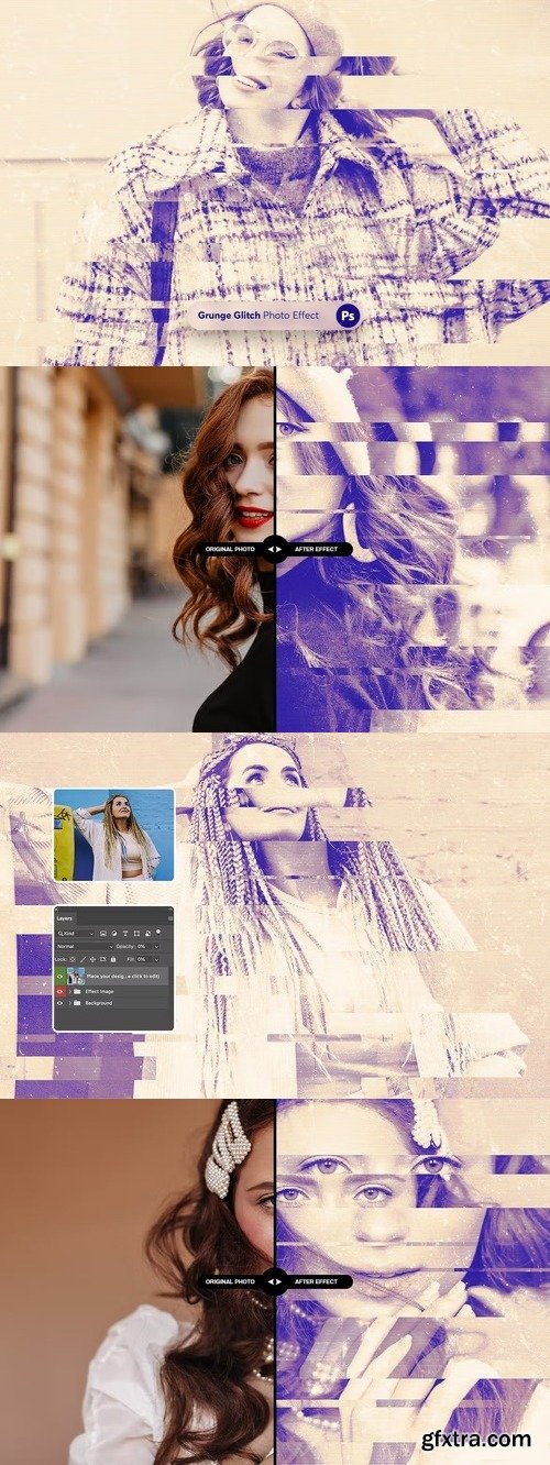 Grunge Glitch Photo Effect