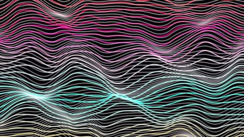 Videohive - multicolor trendy geometric line wave animated. Futuristic colorful wireframe wave. Vd 136 - 42646684 - 42646684