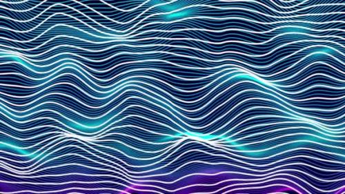 Videohive - multicolor trendy geometric line wave animated. Futuristic colorful wireframe wave. Vd 133 - 42646685 - 42646685