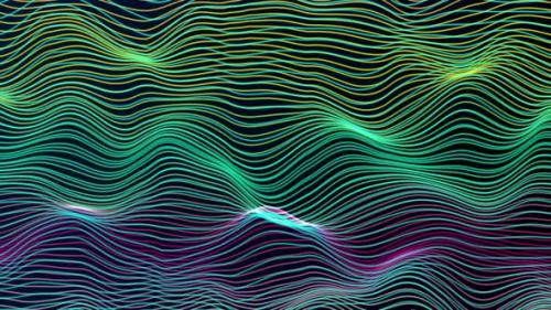 Videohive - multicolor trendy geometric line wave animated. Futuristic colorful wireframe wave. Vd 139 - 42646692 - 42646692